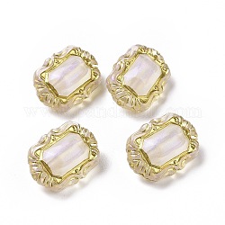 Perles acryliques plaquées, métal doré enlaça, ovale, clair ab, 18x13.5x8.5mm, Trou: 1.8mm, environ 518 pcs/500 g