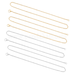Unicraftale chaîne de câble en acier 17.7 pouce 20 pièces chaînes de câble en acier inoxydable chaîne de collier de 2 mm de large avec fermoirs à pince de homard colliers de chaîne pour la fabrication de collier de bijoux bricolage