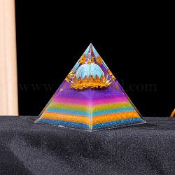 Pyramides d'organites en résine, avec turquoise synthétique, décorations d'affichage à la maison, 60x60mm