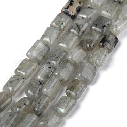 Hebras de perlas de labradorita gris natural, cuboides, 8x5.6~6x2.5~4mm, agujero: 1 mm, aproximamente 44~52 pcs / cadena, 14.96~15.74 pulgada (38~40 cm)