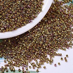 MIYUKI Delica Beads, Cylinder, Japanese Seed Beads, 11/0, (DB0501) 24kt Gold Iris, 1.3x1.6mm, Hole: 0.8mm, about 20000pcs/bag, 100g/bag