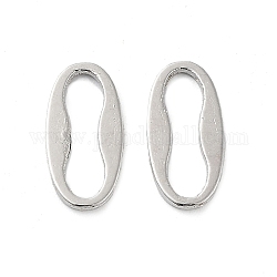 Aleación vincula anillos, oval, sin plomo y cadmio, Platino, 12x6x1mm, diámetro interior: 10x3 mm