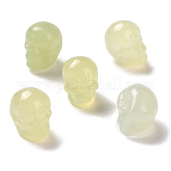 Nouvelles perles de jade naturelles, Halloween crâne, 11~11.5x8.5~9x11~11.5mm, Trou: 0.9~1mm