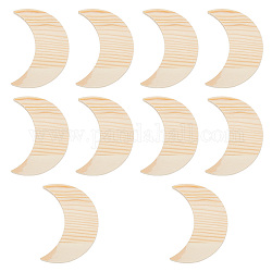 Gomakerer 10 pieza de madera gruesa, Rodajas de madera natural sin terminar en forma de luna Recortes de madera de luna Rodajas de madera en blanco para manualidades diy colgadores de puertas Decoración navideña Dibujo Pintura Grabado en madera