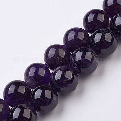 Natural Amethyst Bead Strands, Round, 14mm, Hole: 1mm, about 28pcs/strand, 15.3 inch(39cm)