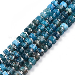 Natural Apatite Beads Strands, with Seed Beads, Heishi Beads, Flat Round/Disc, 6~6.5x3~3.5mm, Hole: 1mm, about 35~42pcs/strand, 7.09 inch~7.68 inch(18~19.5cm)