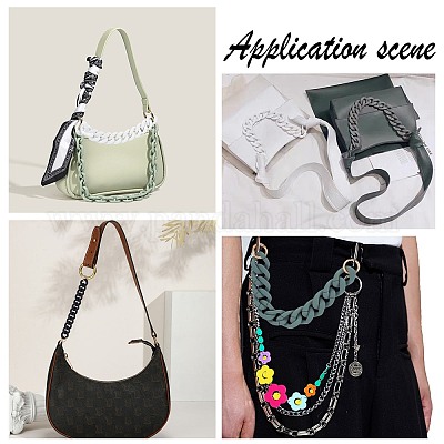 manici per borsa a catena in plastica satinata di colore - Main Image