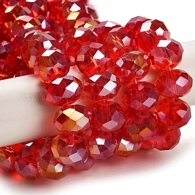 Chapelets de perles en verre électroplaqué&nbsp;GR12MMY-47AB-1