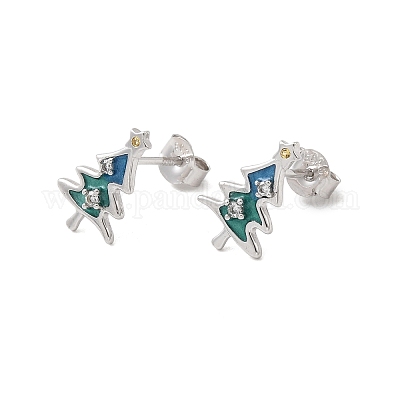 925 Sterling Silber Ohrstecker&nbsp;EJEW-D342-03P-1