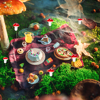 60Pcs Miniature Mushroom Fake Foam Mushrooms Micro Landscape