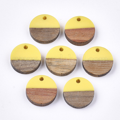 Pendenti in resina e legno di noce&nbsp;RESI-S358-02E-14-1