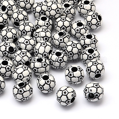 Wholesale FootBall/Soccer Ball Craft Style Acrylic Beads 