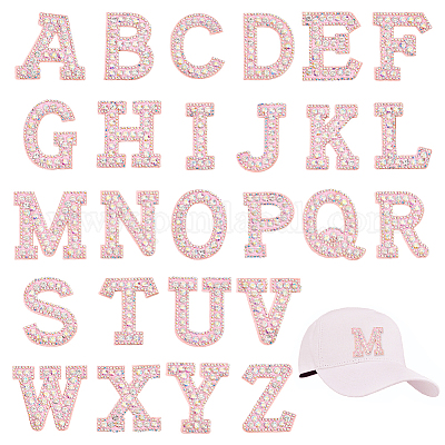 A-Z 1pcs Pink English Alphabet Letter Applique Iron On letters Patch For  Clothing Badge Paste For Clothes Bag Shoes