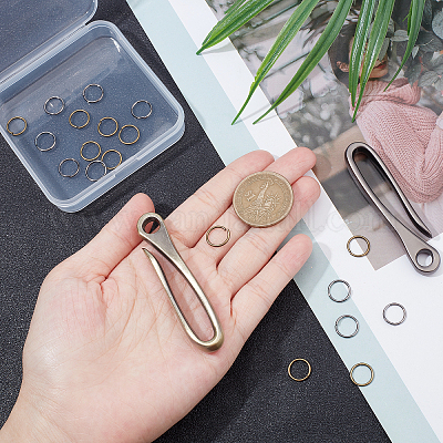 Wholesale SUNNYCLUE 1 Box 2Pcs 2 Color Fish Hook Keychain Belt Clip for Keys  Simple Keychain Clip with 20Pcs Brass Jump Rings U Hook Key Loop Pocket  Clip for Men Wallet Chain