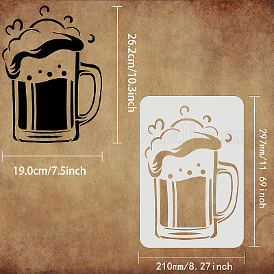 Shop FINGERINSPIRE Beer Mug Stencil 29.7x21cm Reusable Cup of Beer ...