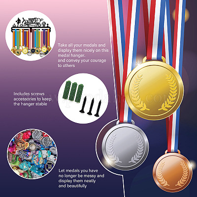 Support de mur d'affichage de support de cintre de médaille de fer de mode&nbsp;ODIS-WH0021-135-1