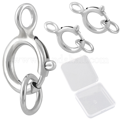 2 Fermoirs à Ressort En Argent Sterling 925 - Ovale 10x13mm - Pour Colliers Bracelets Bijoux DIY - Connecteur Métal