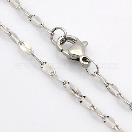 304 collares de cadena de cable dapped de acero inoxidable para hombres STAS-O050-04P-1