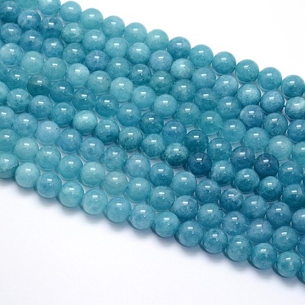 Brins de perles de quartz bleu naturel G-O047-07-8mm-1