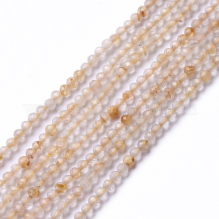 Naturale perle di quarzo rutilato fili G-G991-A01-1