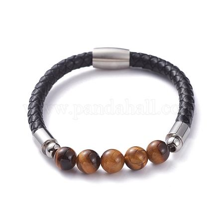 Unisex Leather Cord Bracelets BJEW-JB04852-02-1