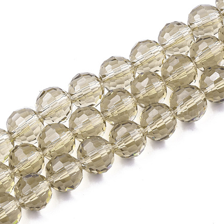Chapelets de perles en verre électroplaqué X-EGLA-T011-10mm-01-1
