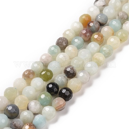 Brins de perles d'amazonite de fleurs naturelles G-E571-26A-1