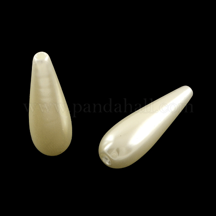 ABS Plastic Imitation Pearl Long Teardrop Beads MACR-S254-A41-1