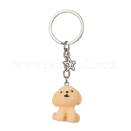 Porte-clés pendentif chien en résine KEYC-JKC00564-03-1