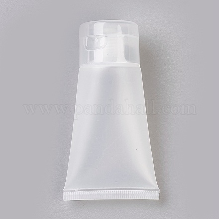 マットプラスチック詰め替え式化粧品ボトル  フリップキャップ付き  透明  85x47x29mm  容量：30ml（1.01液量オンス） X1-MRMJ-WH0024-01B-1