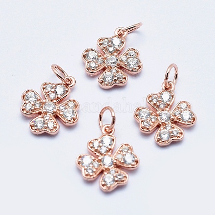 Brass Micro Pave Cubic Zirconia Charms RB-I078-65RG-NR-1
