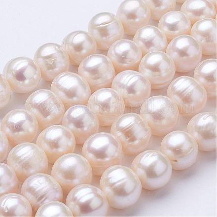 Fili di perle di perle d'acqua dolce coltivate naturali PEAR-F004-53-1