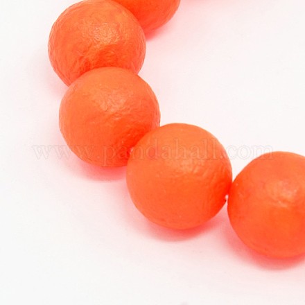 Round Shell Pearl Frosted Beads Strands BSHE-I002-4mm-11-1