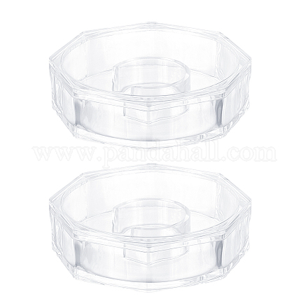 アクリルビーズ収納容器  八角形  透明  10.3x10.3x3.1cm CON-WH0077-18-1