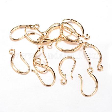 Brass Earring Hooks KK-R037-14KC-1
