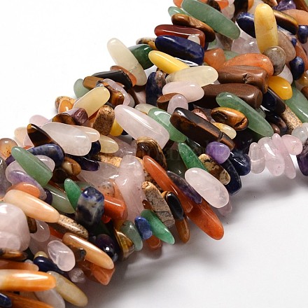 Natural Mixed Stone Chip Beads Strands X-G-E271-28-1