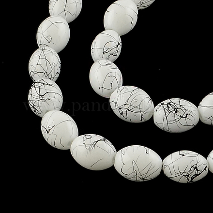 Chapelets de perles en verre drawbench peint GLAD-S080-10x14-74-1