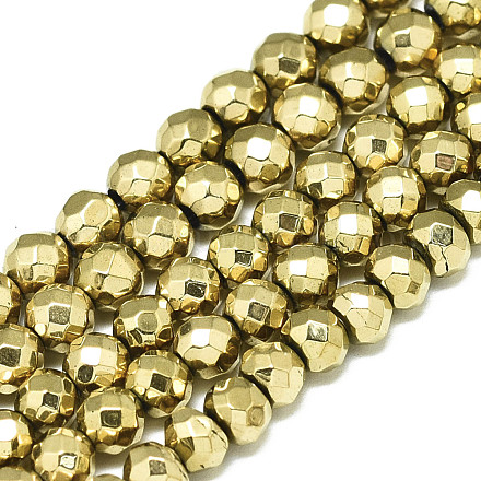 Chapelets de perles en hématite synthétique sans magnétiques G-S352-44B-01-1