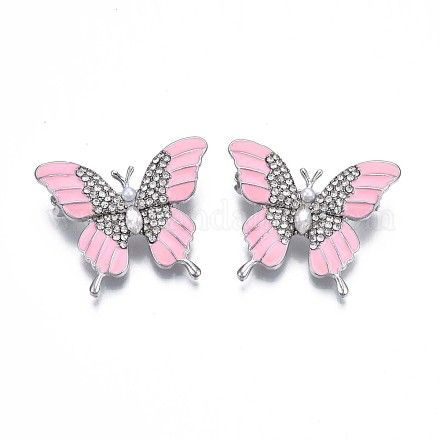 Broche en émail papillon avec strass en cristal JEWB-N007-105-1