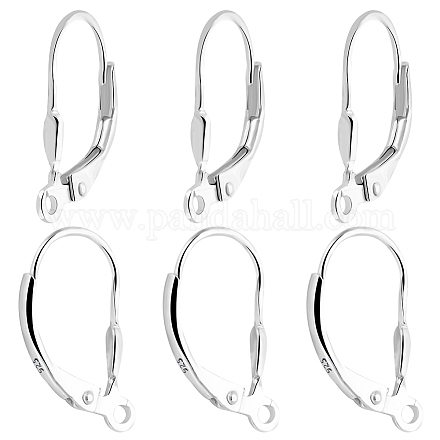 Beebeecraft 8Pcs 925 Sterling Silver Leverback French Earring Hooks Interchangeable Dangle Ear Wire Findings 16x9mm for Jewelry Making STER-BBC0001-84-1