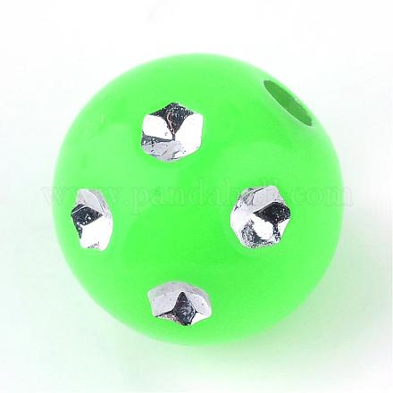 Plating Acrylic Beads PACR-S454-8mm-03-1