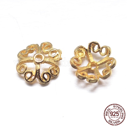 Veri cappucci di perline in argento sterling a 18 petali e 4 placcati in oro 925k STER-M100-29-1
