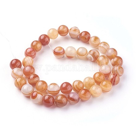 Chapelets de perles rouges en agate naturelle G-F619-38-12mm-1