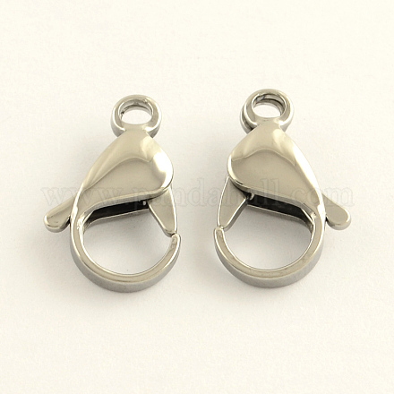 304 Stainless Steel Lobster Claw Clasps STAS-R065-18-1