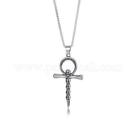 Ожерелье с подвеской в виде креста с черепом JN1110A-1