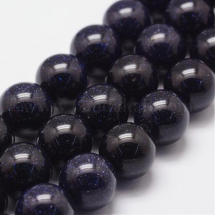 Chapelets de perles en pierre d'or bleue synthétique G-N0178-03-12mm-1