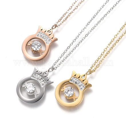 304 Stainless Steel Pendant Necklaces NJEW-H207-20-1