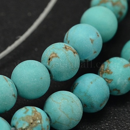 Natural Howlite Beads Strands TURQ-P027-8mm-18A-1