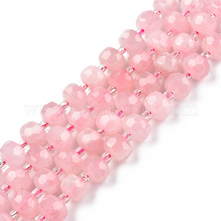 Natürlichen Rosenquarz Perlen Stränge G-N327-08J-1