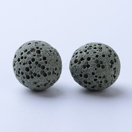 Perles de pierre de lave naturelle non cirées G-F325-8mm-20-1
